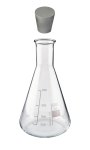 (Bild für) Erlenmeyerkolben mit Gummistopfen- Enghals, 500 ml -graduiert